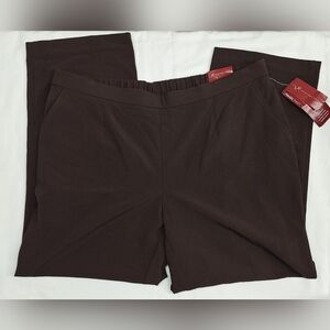 JM Collection Magic Pant Women’s 20WP Chocolate Brown Pull On Tummy Control NWT